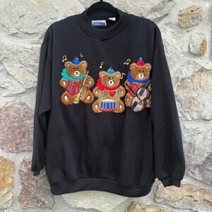 vintage 90s  kathy white crewneck fuzzy bear sweatshirt size 1X